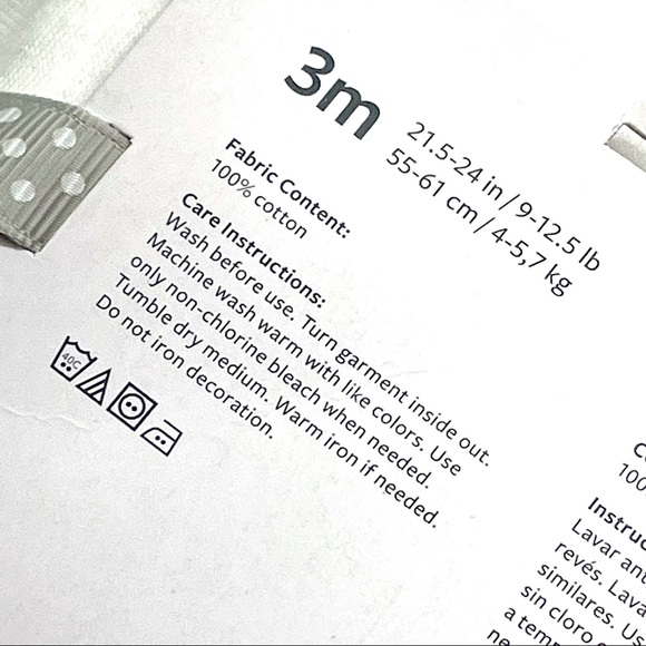 Carter’s Just One You 3 Pack Long Sleeve Cotton White Bodysuits Set 3-Months New - Picture 5 of 10